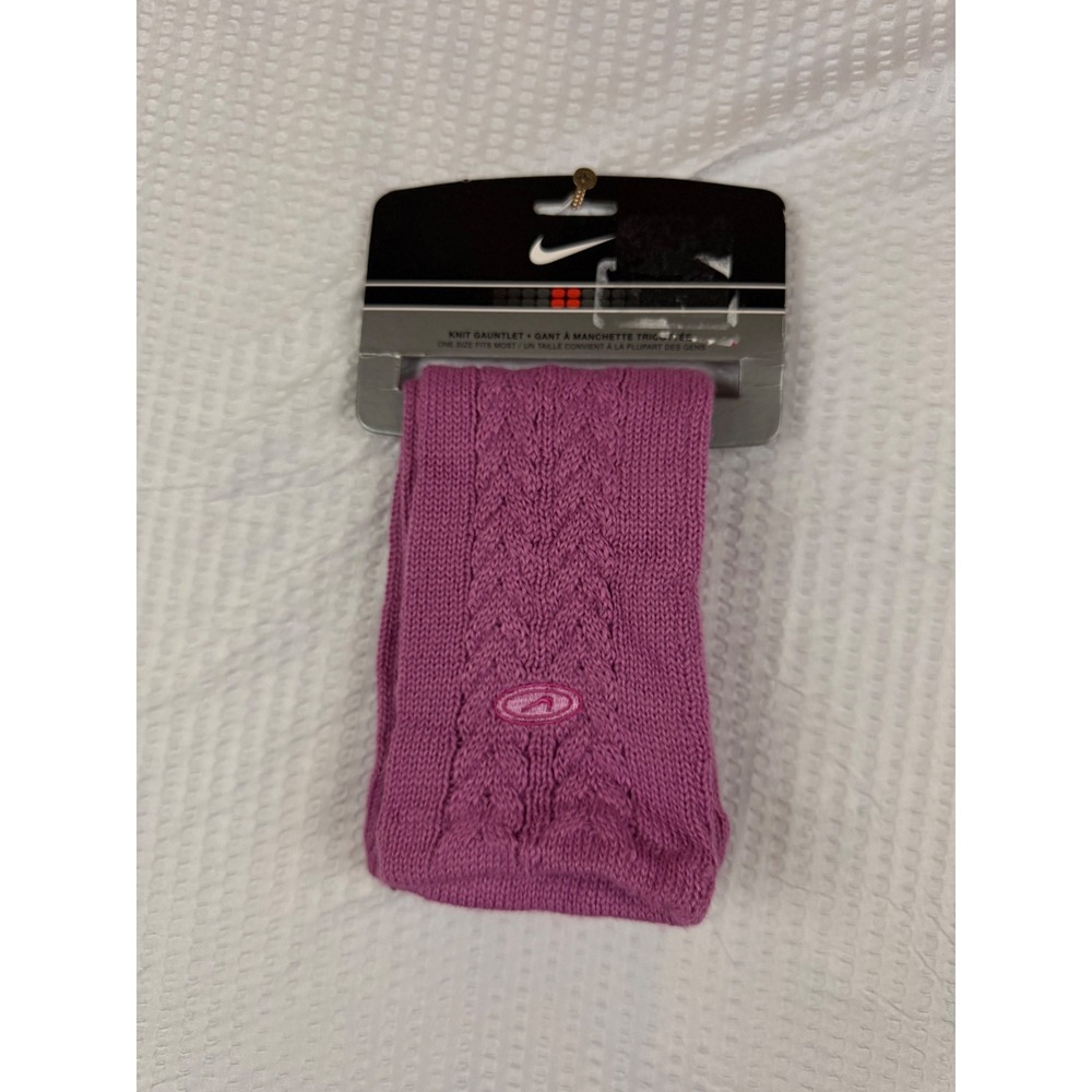Nike Knit Gauntlet Purple Cable Knit Arm Warmers Fingerless Gloves One Size NWT